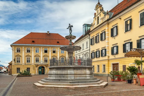 Fontána Náměstí Sankt Veit Der Glan Rakousko — Stock fotografie