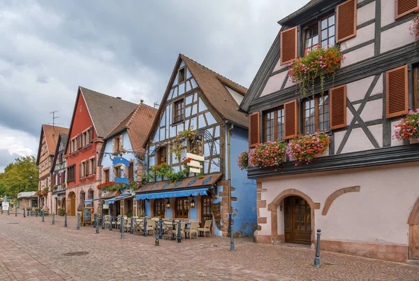 Rue Avec Maisons Colombages Historiques Kaysersberg Alsace France — Photo