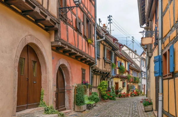 Schilderachtige Historische Straat Eguisheim Elzas Frankrijk — Stockfoto