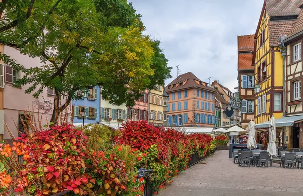 Historic Houses Flowers Colmar City Center Alsace France — Stock Photo, Image
