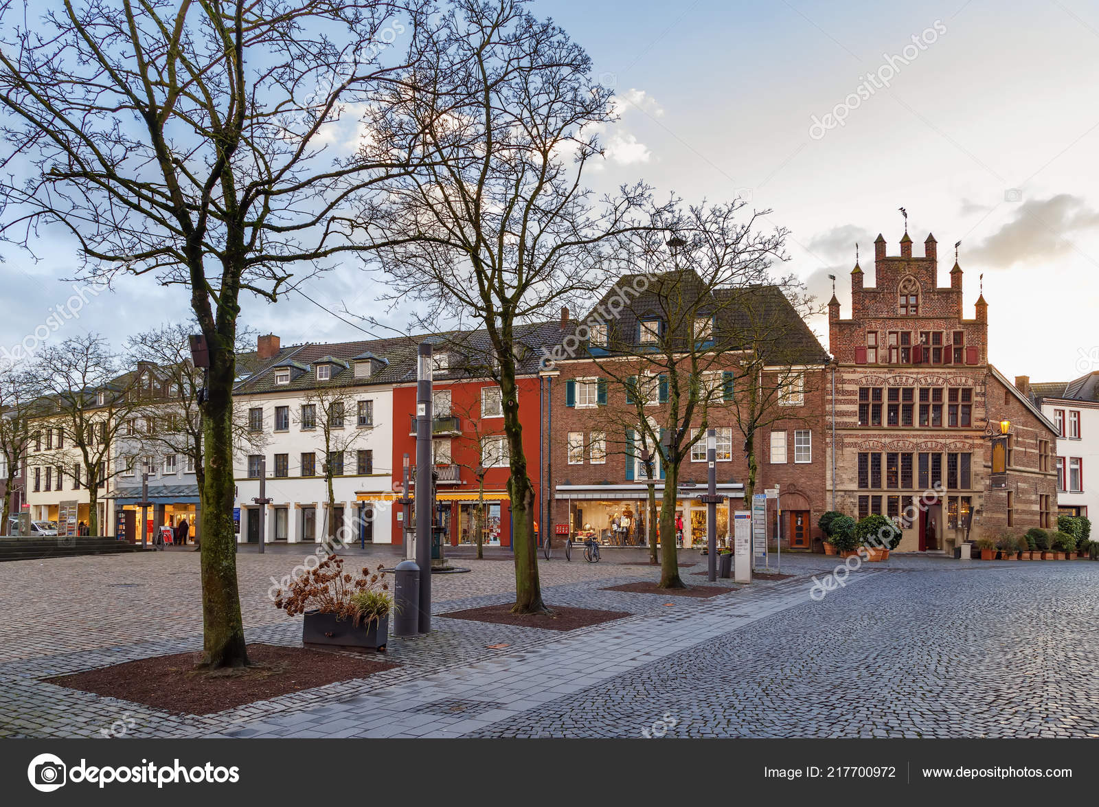 Market Square Hiatorical Houses Xanten City Germany Stock Photo