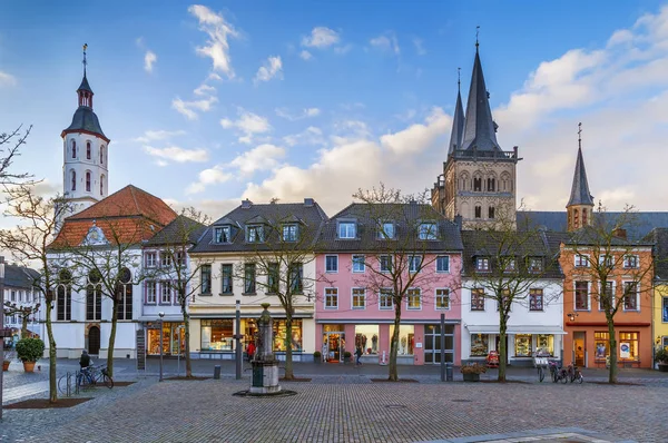 Tržní Náměstí Hiatorickými Domy Katedrálou Městě Xanten Německo — Stock fotografie