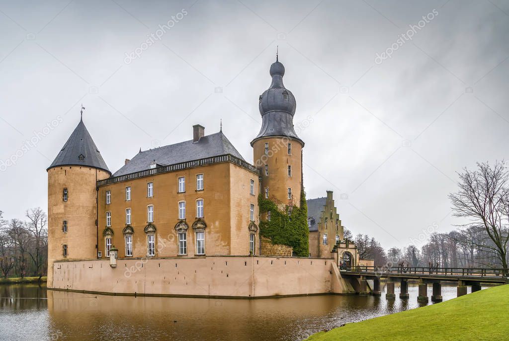 Gemen castle was built in 1411  in the middle of the lake, Germany