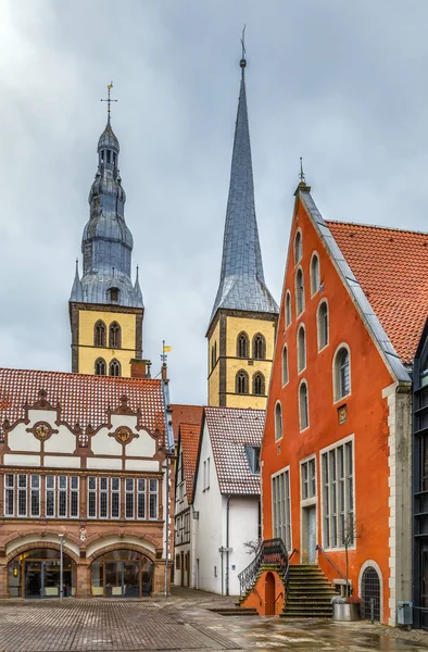 Plaza Del Mercado Lemgo Con Ayuntamiento Iglesia Nicolás Alemania —  Fotos de Stock