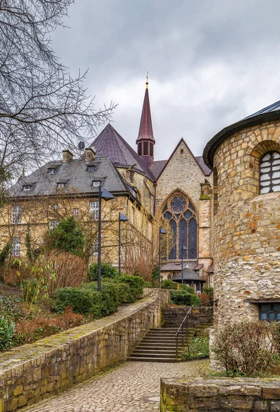 Vista Catedral Paderborn Desde Parque Paderquellen Alemania —  Fotos de Stock