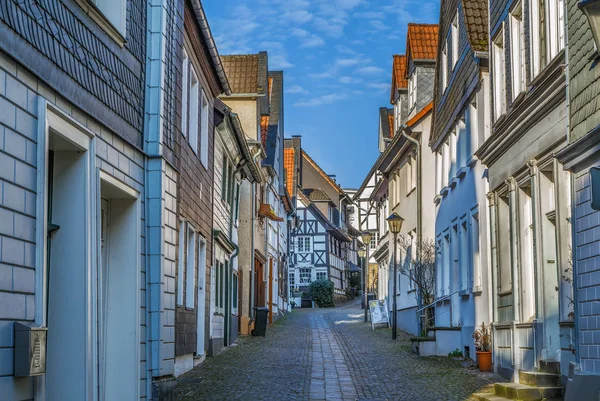 Strada Con Casa Storica Nel Centro Storico Kettwig Germania — Foto Stock