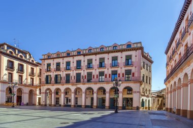 Luis Lopez Allue Meydanı Huesca şehir merkezi, Aragon, İspanya