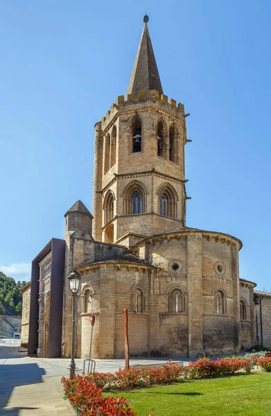 Iglesia Santa Maria Real Sanguesa España Portal — Foto de Stock