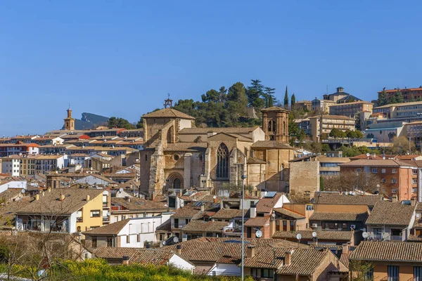 Uitzicht Estella Lizarra Stad Met San Miguel Kerk Spanje — Stockfoto