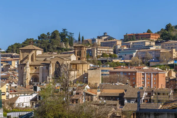 Vue Ville Estella Lizarra Avec Église San Miguel Espagne — Photo