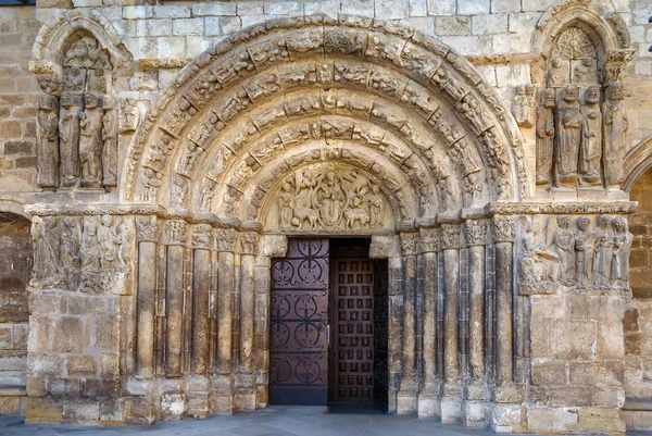 Kilisesi San Miguel Estella Şehir Merkezinde Spanya Portal — Stok fotoğraf