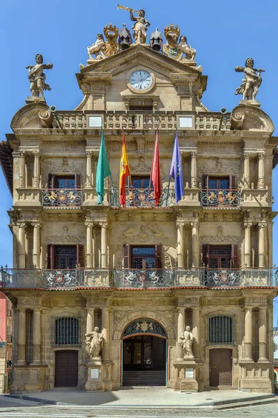 Pamplona City Hall Heart Old Quarter City Spain Facade — Stock Photo, Image