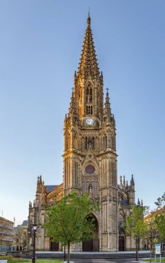 Cathedral of the Good Shepherd located in the city of San Sebastian, Basque Country, Spain clipart