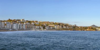 Bay of Biskay, İspanya'dan San Sebastian panoramik manzaralı