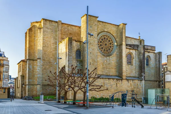 圣维森特教堂位于西班牙圣塞巴斯蒂安老城 建于15世纪至16世纪 — 图库照片