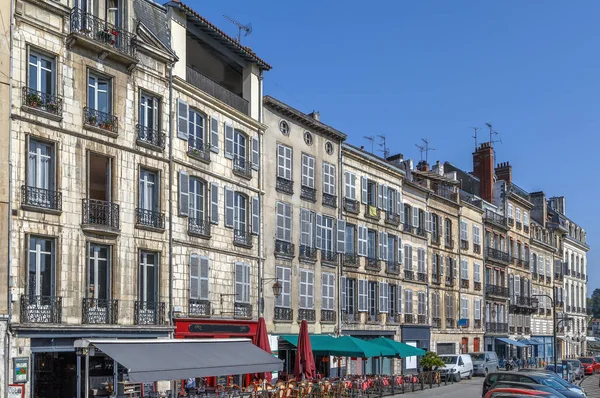 Nive River Embankment Historical Houses Bayonne France — Stock Photo, Image