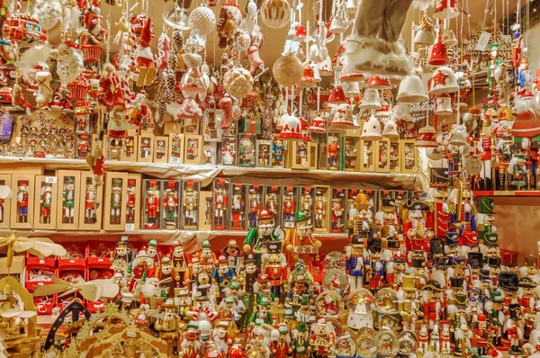 Toys Decorations Christmas Market Munich Evening Germany — Stock Photo, Image