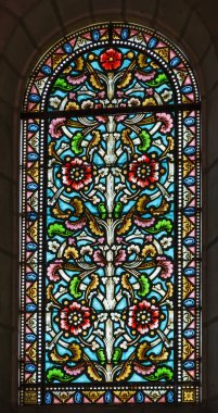 vitray pencere içinde Kilisesi, Saint Pierre Es Liens, Bourdeilles, Fransa