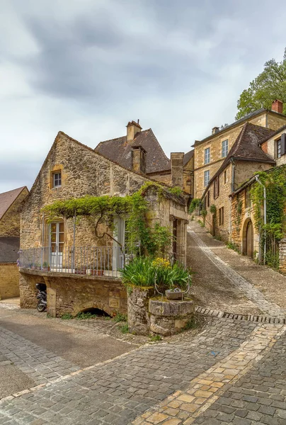Rua Com Casas Históricas Beynac Cazenac Departamento Dordogne França — Fotografia de Stock