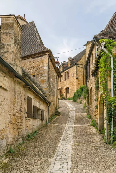 Straat Met Historische Huizen Beynac Cazenac Departement Van Dordogne Frankrijk — Stockfoto