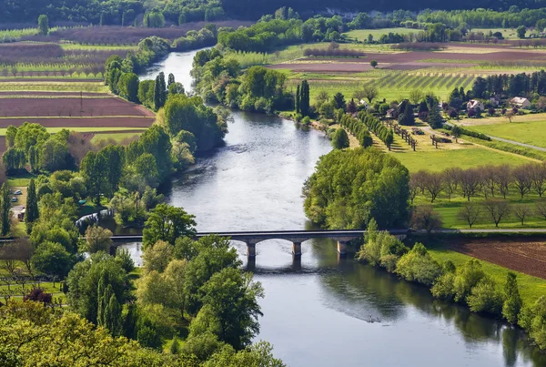 Blick Auf Das Tal Des Flusses Dordogne Vom Domme Rock — Stockfoto