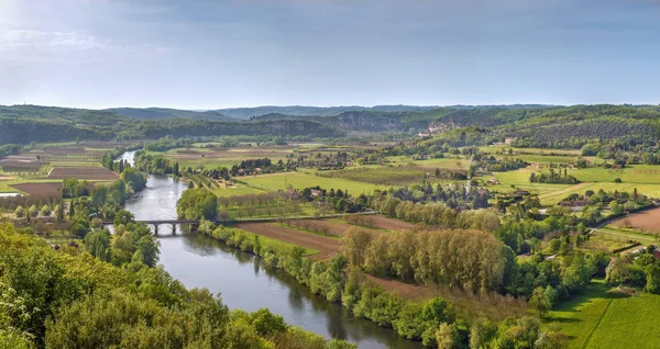 Blick Auf Das Tal Des Flusses Dordogne Vom Domme Rock — Stockfoto