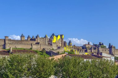  Fransız Carcassonne Şehir içinde bulunan bir Ortaçağ Kalesi de Carcassonne olduğunu açıkla. Kale