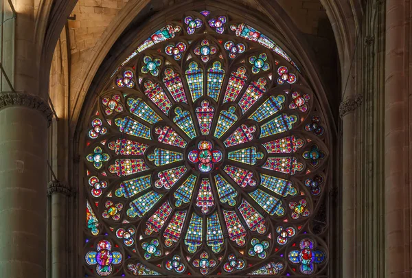 Witraż Bazylika Świętych Nazarius Celsusa Carcassonne Francja — Zdjęcie stockowe