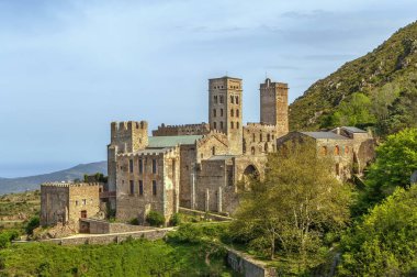 Sant Pere de Rodes is a former Benedictine monastery in the North East of Catalonia, Spain. clipart