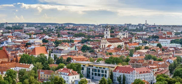 Panoramiczne Panoramę Wilna Wzgórza Trzech Krzyży Litwa — Zdjęcie stockowe