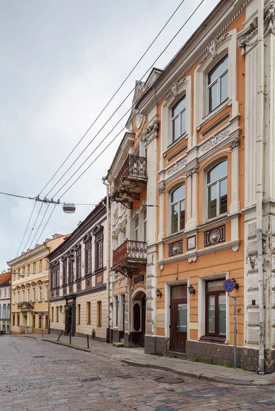 Calle Con Casas Históricas Vilnius Ild Town Lituania —  Fotos de Stock