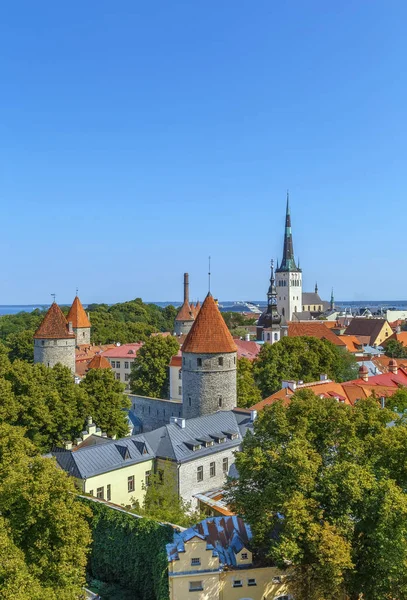 View Walls Tallinn Olaf Church Toompea Hill Estonia — Stock Photo, Image