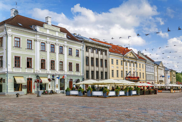 Town hall square is main square in Tartu, Estonia
