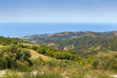 Kassandra yarımadasında llandscape, Chalkidiki, Yunanistan