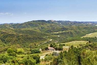 Kassandra yarımadasında llandscape, Chalkidiki, Yunanistan