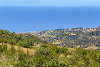 Kassandra yarımadasında llandscape, Chalkidiki, Yunanistan