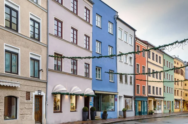 Straße in wasserburg am inn, deutschland — Stockfoto