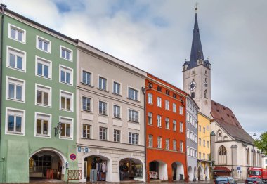 Street in Wasserburg Inn, Almanya