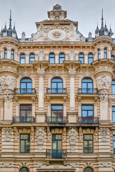Fasad Byggnaden Jugendstil Riga Lettland Alberta Gata — Stockfoto