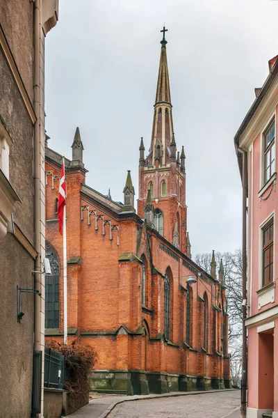 Igreja São Salvador Uma Igreja Anglicana Riga Letónia — Fotografia de Stock