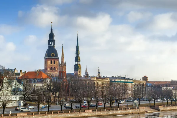 Blick Auf Die Altstadt Von Riga Vom Fluss Aus Lettland — Stockfoto