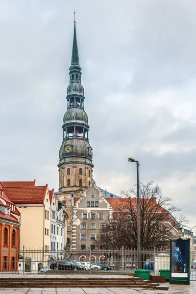 Igreja São Pedro Uma Igreja Luterana Riga Capital Letônia — Fotografia de Stock