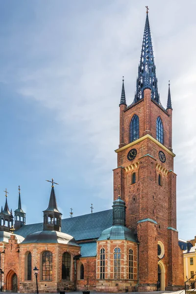 Riddarholm教堂是瑞典君主的墓葬教堂 它位于瑞典斯德哥尔摩的Riddarholmen岛上 — 图库照片