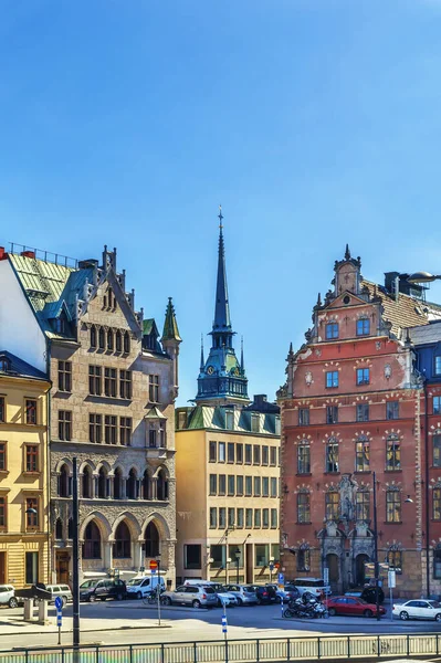 Gamla Stan Deki Meydanlardan Biri Stockholm Merkezindeki Eski Kasaba Sveç — Stok fotoğraf