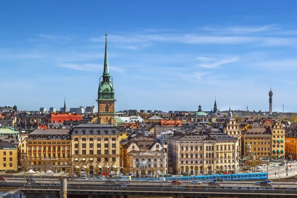 Sveç Stockholm Deki Sodermalm Adası Ndan Gamla Stan Görüntüsü — Stok fotoğraf