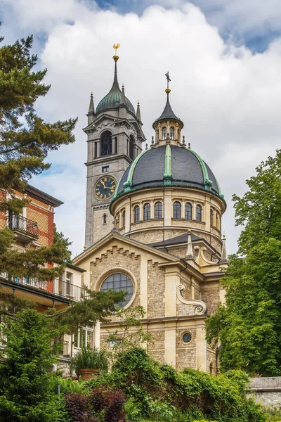 庞大的教堂于1894年在瑞士苏黎世以新文艺复兴风格建成 — 图库照片