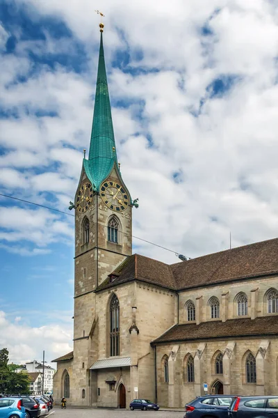 Fraumunster Church Curychu Postaven Pozůstatcích Bývalého Opatství Pro Aristokratické Ženy — Stock fotografie