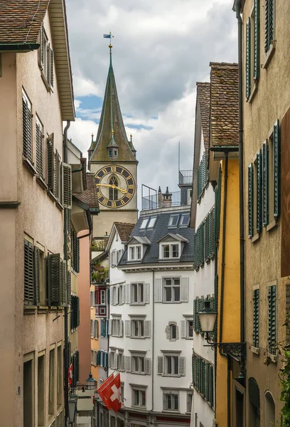 Ulice Historickými Domy Centru Curychu Švýcarsko — Stock fotografie