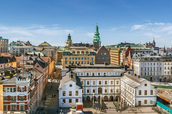 Vista Estocolmo Isla Sodermalm Desde Ascensor Katarina Suecia —  Fotos de Stock