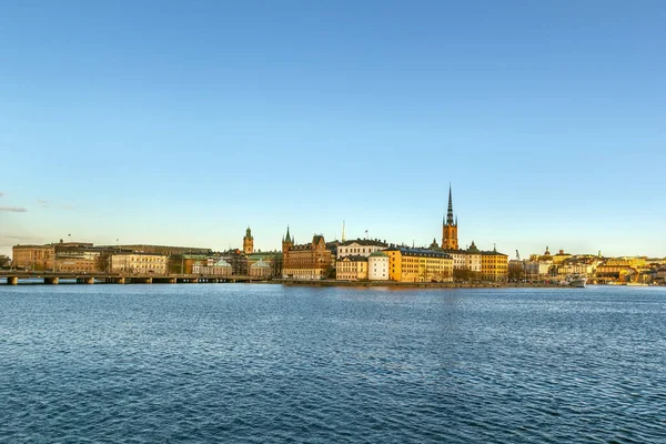 Widok Gamla Stan Riddarholmen Ratusza Sztokholmie Szwecja — Zdjęcie stockowe